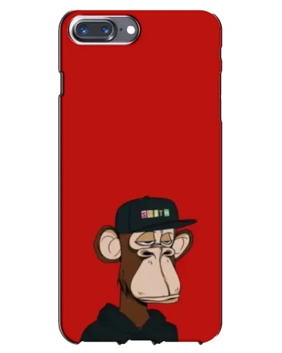 Чохол для iPhone 7 Plus з картинкою «Bored Ape — червоний фон»