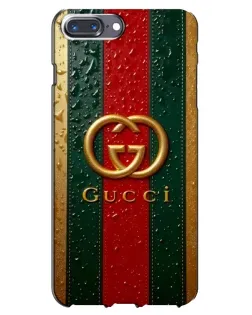 Чохол для iPhone 7 Plus з картинкою «Gucci — фірмова смуга та золото»