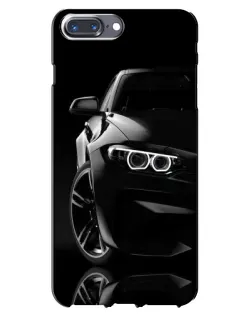 Чохол для iPhone 7 Plus з картинкою «Чорна BMW — профіль»