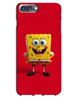Чехол для iPhone 7 Plus с картинкой «Спанч Боб на красном»