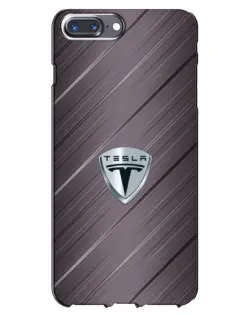 Чехол для iPhone 7 Plus с картинкой «Металлическая текстура Tesla»