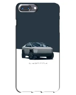 Чехол для iPhone 7 Plus с картинкой «Серебристый Cybertruck Tesla»