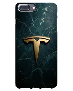 Чехол для iPhone 7 Plus с картинкой «Мраморная Tesla Gold»