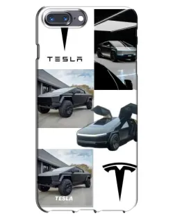Чехол для iPhone 7 Plus с картинкой «Коллаж Cybertruck Tesla»
