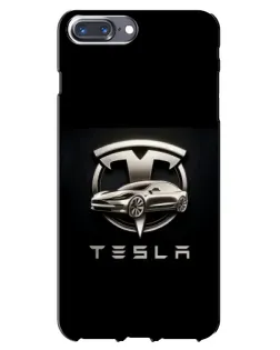 Чехол для iPhone 7 Plus с картинкой «Tesla — серебристое авто»
