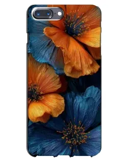 Чехол для iPhone 7 Plus с картинкой «Яркая сине-оранжевая флора»