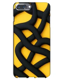 Чехол для iPhone 7 Plus с картинкой «Черное желтое переплетение»
