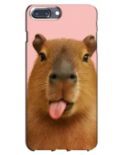 Чехол для iPhone 7 Plus с картинкой «Капибара с языком»