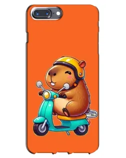 Чехол для iPhone 7 Plus с картинкой «Капибара на скутере»