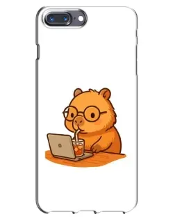 Чехол для iPhone 7 Plus с картинкой «Капибара с ноутбуком»