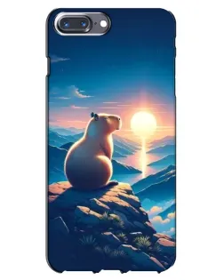Чехол для iPhone 7 Plus с картинкой «Закат солнца с капибарой»