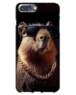 Чехол для iPhone 7 Plus с картинкой «Капибара золотая цепь»