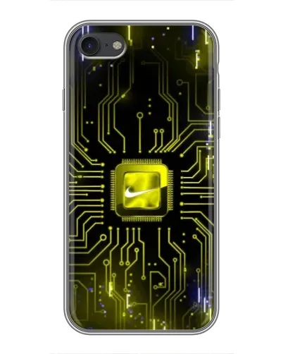 Чехол для iPhone 7 с картинкой «Nike — золотая искра»