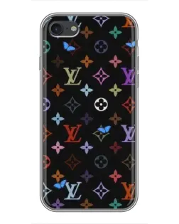 Чехол для iPhone 7 с картинкой «Цветная монограмма LV»