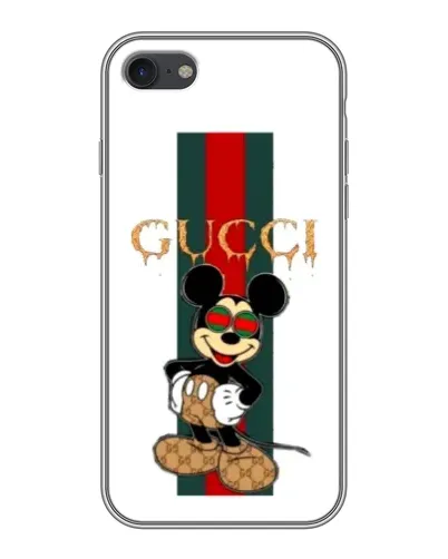 Чехол для iPhone 7 с картинкой «Микки Маус Gucci — полосы»