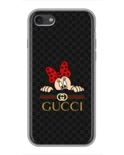 Чехол для iPhone 7 с картинкой «Минни Маус Gucci — черный»