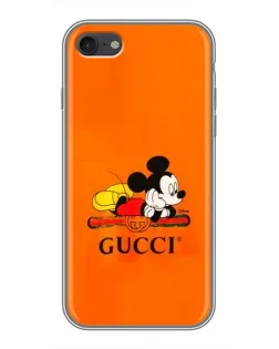 Чехол для iPhone 7 с картинкой «Микки Маус Gucci — оранж»