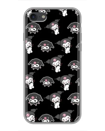Чехол для iPhone 7 с картинкой «Черный паттерн Kuromi»