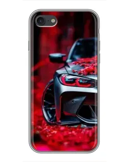 Чохол для iPhone 7 з картинкою «Спортивна BMW та квіти»
