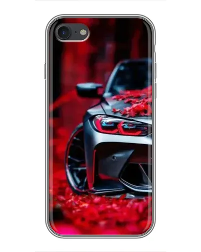 Чохол для iPhone 7 з картинкою «Спортивна BMW та квіти»