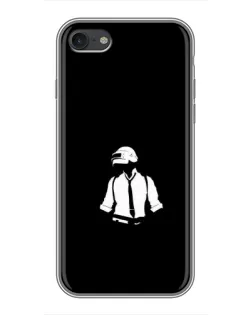Чехол для iPhone 7 с картинкой «PUBG — белый шлем»