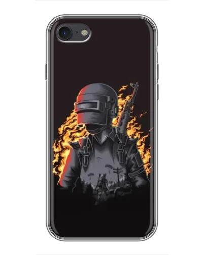 Чехол для iPhone 7 с картинкой «PUBG — огненный силуэт»