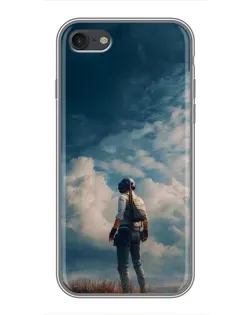 Чехол для iPhone 7 с картинкой «Герой PUBG на скале»