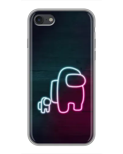 Чехол для iPhone 7 с картинкой «Among Us неон-арт»
