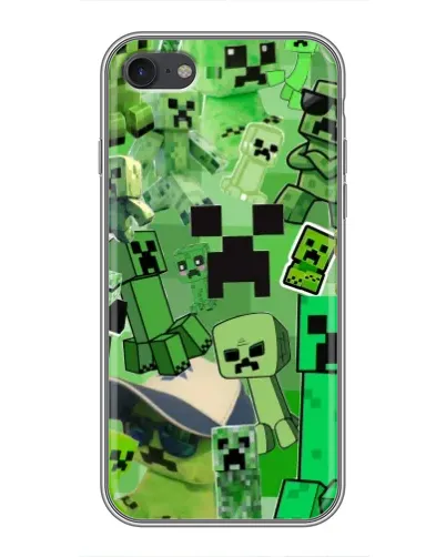 Чехол для iPhone 7 с картинкой «Криперы Minecraft»