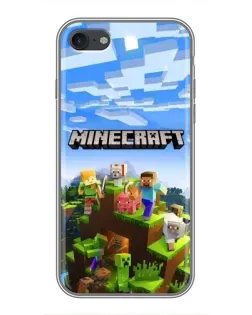 Чехол для iPhone 7 с картинкой «Minecraft классический мир»