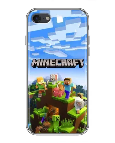 Чехол для iPhone 7 с картинкой «Minecraft классический мир»