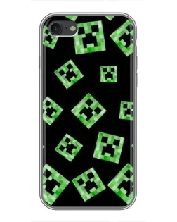 Чехол для iPhone 7 с картинкой «Паттерн с криперами»