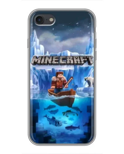 Чехол для iPhone 7 с картинкой «Minecraft ледяной мир»