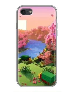 Чехол для iPhone 7 с картинкой «Розовое дерево Minecraft»