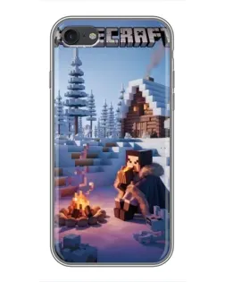 Чехол для iPhone 7 с картинкой «Зимний Minecraft»