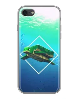 Чехол для iPhone 7 с картинкой «Черепаха Minecraft»