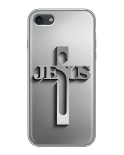 Чохол для iPhone 7 з картинкою «Металевий хрест Jesus»