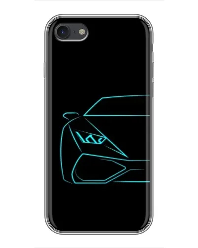 Чехол для iPhone 7 с картинкой «Голубой силуэт Lamborghini»