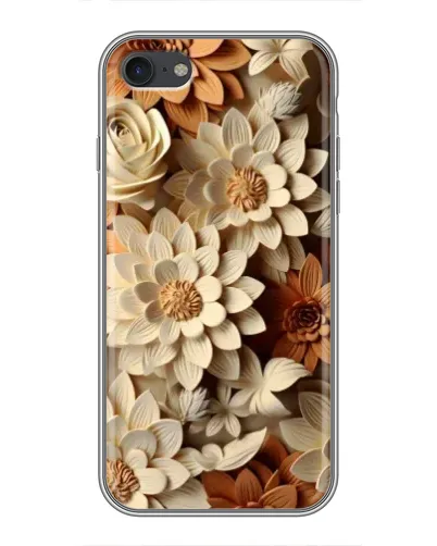 Чехол для iPhone 7 с картинкой «Бежевый флористический декор»