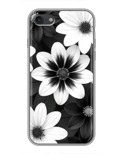 Чехол для iPhone 7 с картинкой «Монохромные астры»