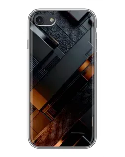 Чехол для iPhone 7 с картинкой «Черные геометрические блоки»