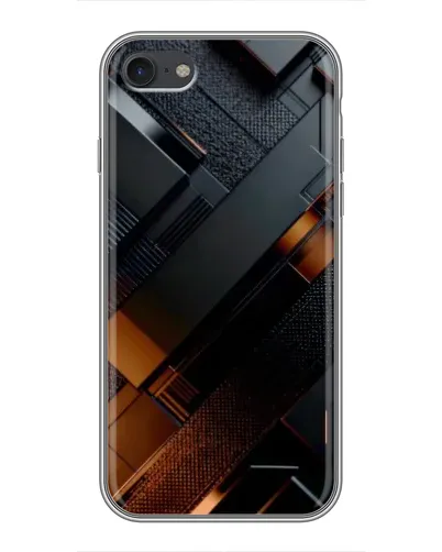 Чехол для iPhone 7 с картинкой «Черные геометрические блоки»