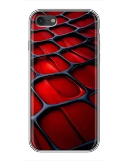 Чехол для iPhone 7 с картинкой «Красная глянцевая сетка»
