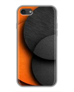 Чехол для iPhone 7 с картинкой «Геометрия оранжевых кругов»