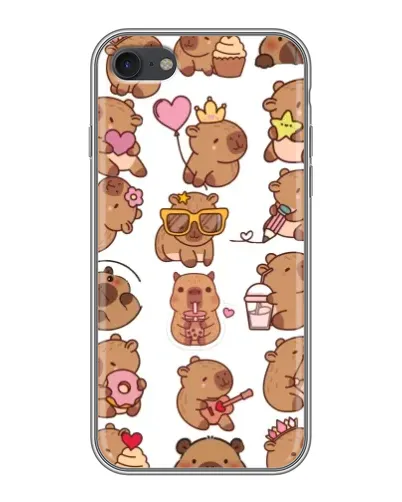 Чехол для iPhone 7 с картинкой «Стикерпак с капибарами»