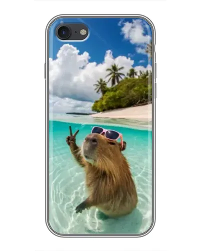 Чехол для iPhone 7 с картинкой «Капибара на море»