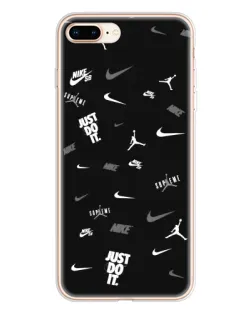 Чохол для iPhone 8 Plus з картинкою «Nike Black Pattern»