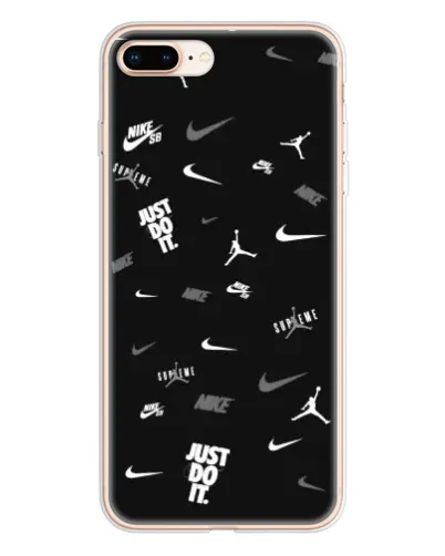 Чохол для iPhone 8 Plus з картинкою «Nike Black Pattern»