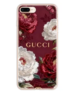 Чехол для iPhone 8 Plus с картинкой «Gucci — бордовые розы»