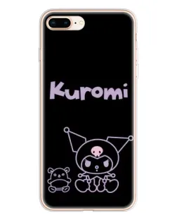 Чохол для iPhone 8 Plus з картинкою «Kuromi — чорний мінімалізм»